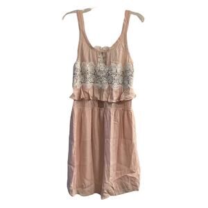 For Love & Lemons Light Sienna Blush Crochet Dress Open Back Size L